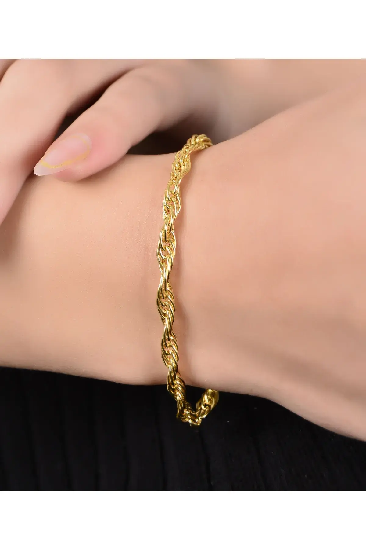 DALGALI HALAT ATIN BİLEKLİK 14 AYAR 4.55 GR 19 CM 4.5MM