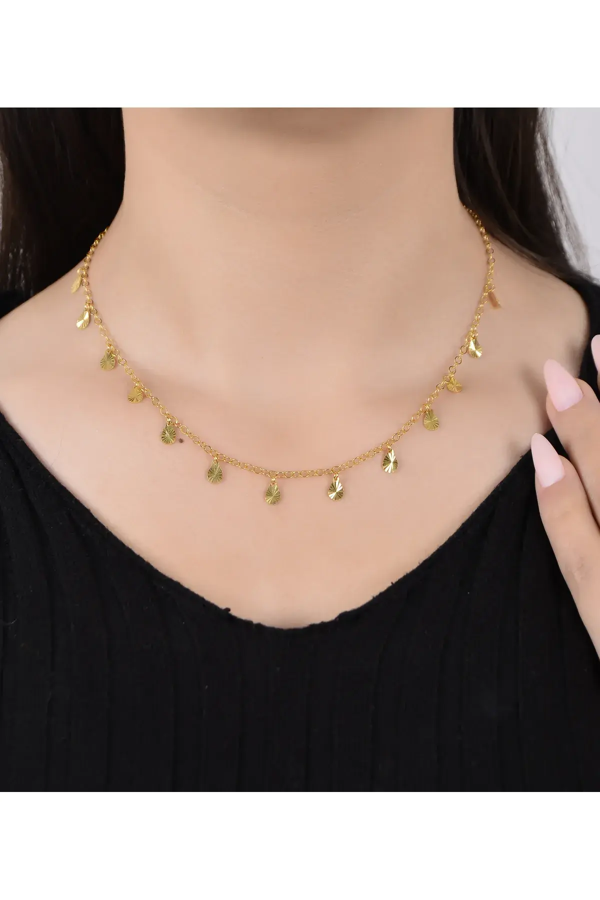 DAMLA  PULLU ZARİF ALTIN KOLYE 14 AYAR 45CM 4.50GR 5MM